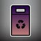 Trashcan sign illustration. Vector. Violet gradient icon with bl
