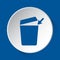 Trashcan - simple blue icon on white button