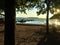 Trasimeno lake, beach, sand, light, water and peace in Umbria region, Italy