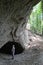 trass caves at Brohltal valley at Eifel region in Germany. mining area of volcanic rock in roman times.