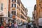 Trastevere district, Rome, Italy, view of rione Trastevere, Roma, with historical narrow streets, Municipio I, west bank of Tiber