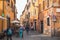 Trastevere district, Rome, Italy, view of rione Trastevere, Roma, with historical narrow streets, Municipio I, west bank of Tiber