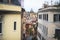 Trastevere district, Rome, Italy, view of rione Trastevere, Roma, with historical narrow streets, Municipio I, west bank of Tiber