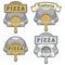 Trattoria pizza oven emblem design vector