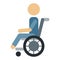 Trauma accident wheelchair safety vector human silhouette cartoon flat style man health
