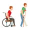 Trauma accident wheelchair safety vector people silhouette