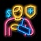 trauma insurance neon glow icon illustration