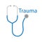 Trauma word and stethoscope icon