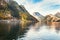 Traunsee lake in Austrian Alps in autumn