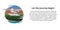 Travel advertisment web banner. Mountains aerial view vector illustration. Mountain landscape with small plane