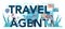 Travel agent typographic header concept. Office worker selling tour