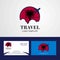Travel Albania Flag Logo and Visiting Card Design