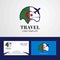 Travel Alegeria Flag Logo and Visiting Card Design