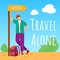 Travel alone social media post mockup