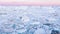 Travel in arctic landscape nature with icebergs - Greenland tourist man explorer