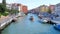 Travel around Europe, water transportations tourists on Grand Canal