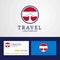 Travel Austria Creative Circle flag Logo and Business card design