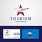 Travel Austria flag Creative Star Logo and Business card design