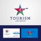 Travel Azerbaijan flag Creative Star Logo and Business card design