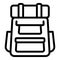 Travel backpack icon outline vector. Tourism people