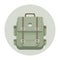 Travel backpack in khaki flat style