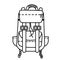 Travel backpack for sports and leisure. Vector illustration line, contour. Travel stuff.
