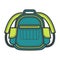 Travel backpack or vector flat school bag