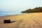 Travel bag on the beach