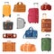 Travel bag vector luggage suitcase for journey vacation tourism illustration set of trip baggage and tour adventure case