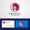 Travel Bahrain Creative Circle flag Logo and Business card design