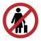Travel ban icon. Woman with suitcase for travel closed sign. Restriction, prohibition on movement. Adventure with luggage. Vector