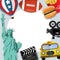 Travel banners background USA