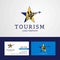 Travel Barbados flag Creative Star Logo and Business card design