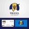 Travel Barbados Flag Logo and Visiting Card Design