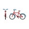 Travel bicycle, front and side view. Bike for travel. Hobby. Flat style Vector Illustration