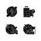 Travel black glyph icons set on white space