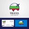 Travel Bulgaria Flag Logo and Visiting Card Design