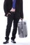 Travel businessman holding luggage