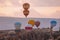 Travel in Cappadocia Colorful hot air balloons flying over the valley sunrise time with special breakfast travel destination in