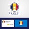 Travel Chad Creative Circle flag Logo and Business card design