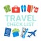 Travel Check List Items On White Background Packing Baggage Planning