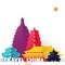 Travel China paper cut world monuments