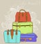 Travel color Suitcases Background