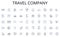 Travel company line icons collection. Home, Abode, Dwelling, Shelter, Lodging, Accommodation, House vector and linear