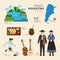 Travel Concept Argentina Landmark Flat Icons Design .Vector Illustration