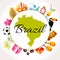 Travel concept with Brazilian icons