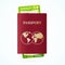 Travel Concept with Passport and Boarding Pass. Vector