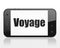 Travel concept: Smartphone with Voyage on display