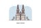 Travel Croatia - Vector line illustration of Zagreb Cathedral.