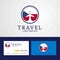 Travel Czech Republic Creative Circle flag Logo and Business car